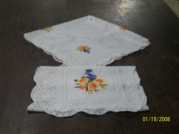 Jogo de Cozinha Renda Sueca Pintado